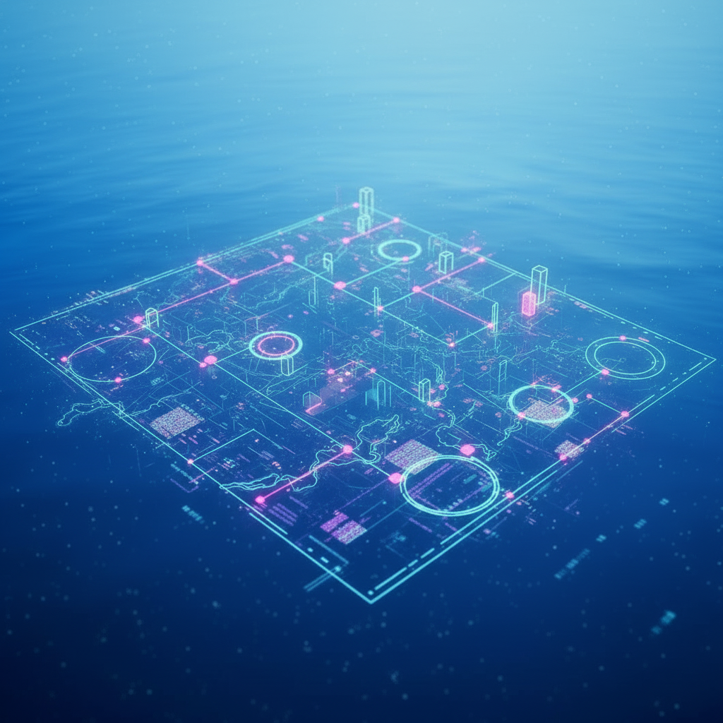 Digital world map with interconnected data points symbolising international sanctions screening within SAP systems. The image represents automated compliance checks of business partners, customers and suppliers against global embargo and sanctions lists.